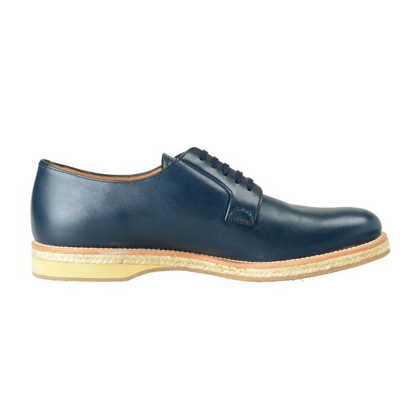 Prada Men\'s Blue Leather Casual Lace Up Oxfords main image 8